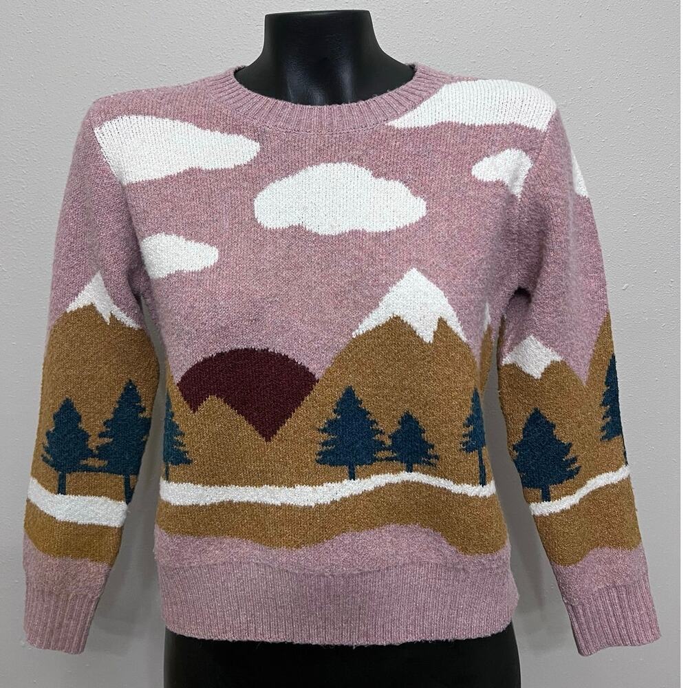 VTG CopperKey Sweater Junior Women's L Mountain 3/4 Sleeve Whimsical Y2K Granola